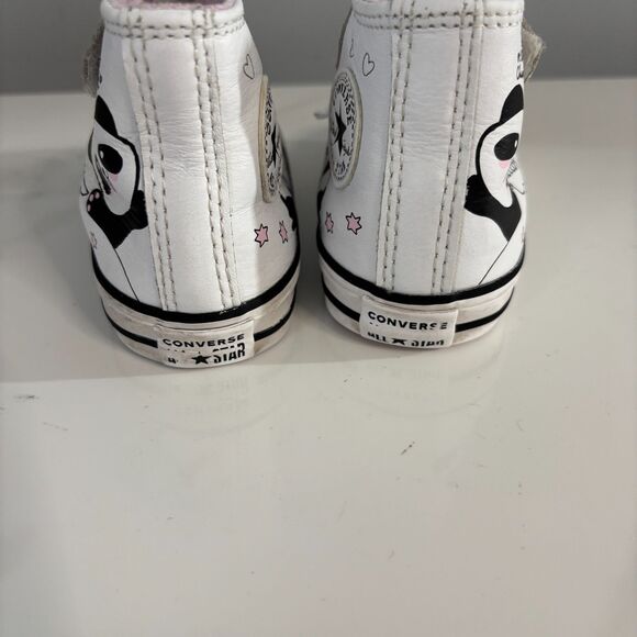 Converse All Star Panda Chuck Taylor Hi Top White Pink Toddler Girls Size 6 - Picture 3 of 8